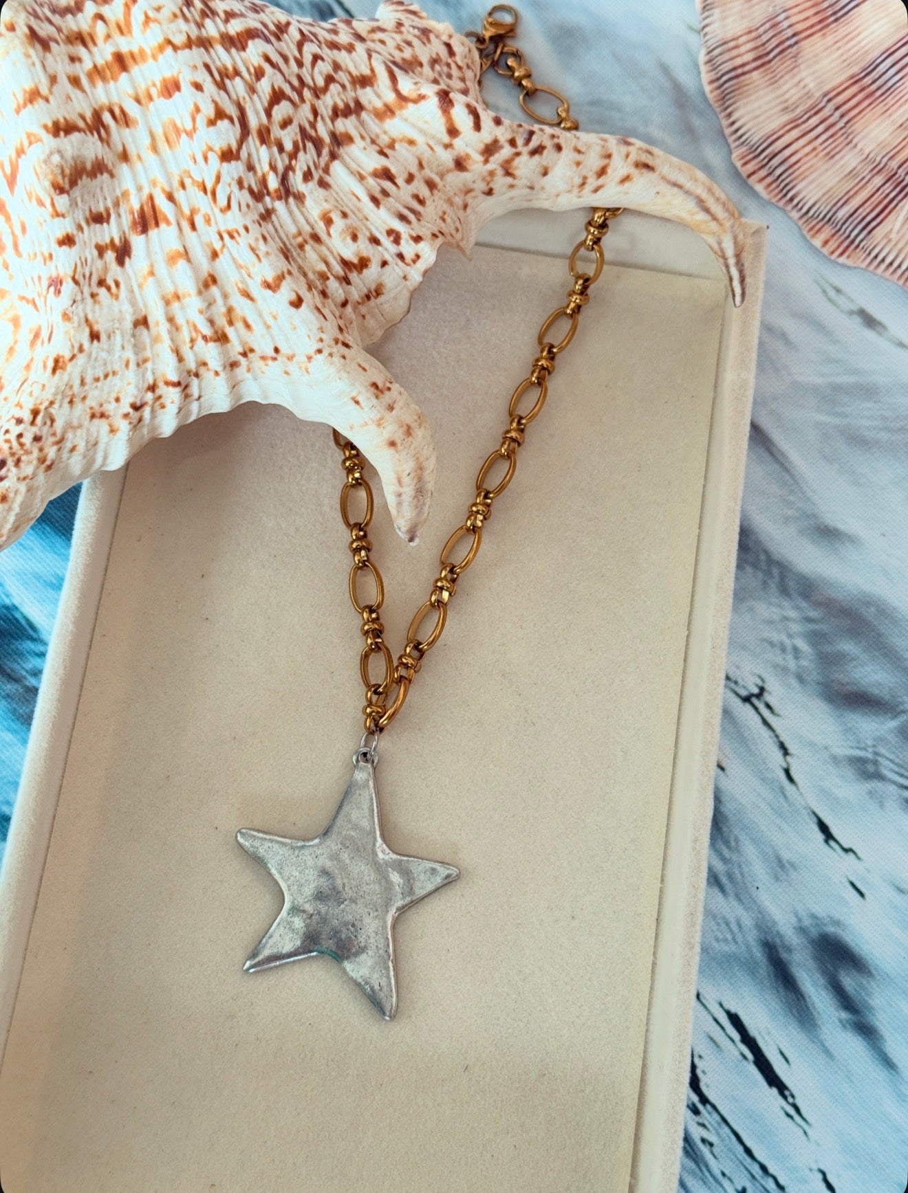 Mixed Metal Star Necklace