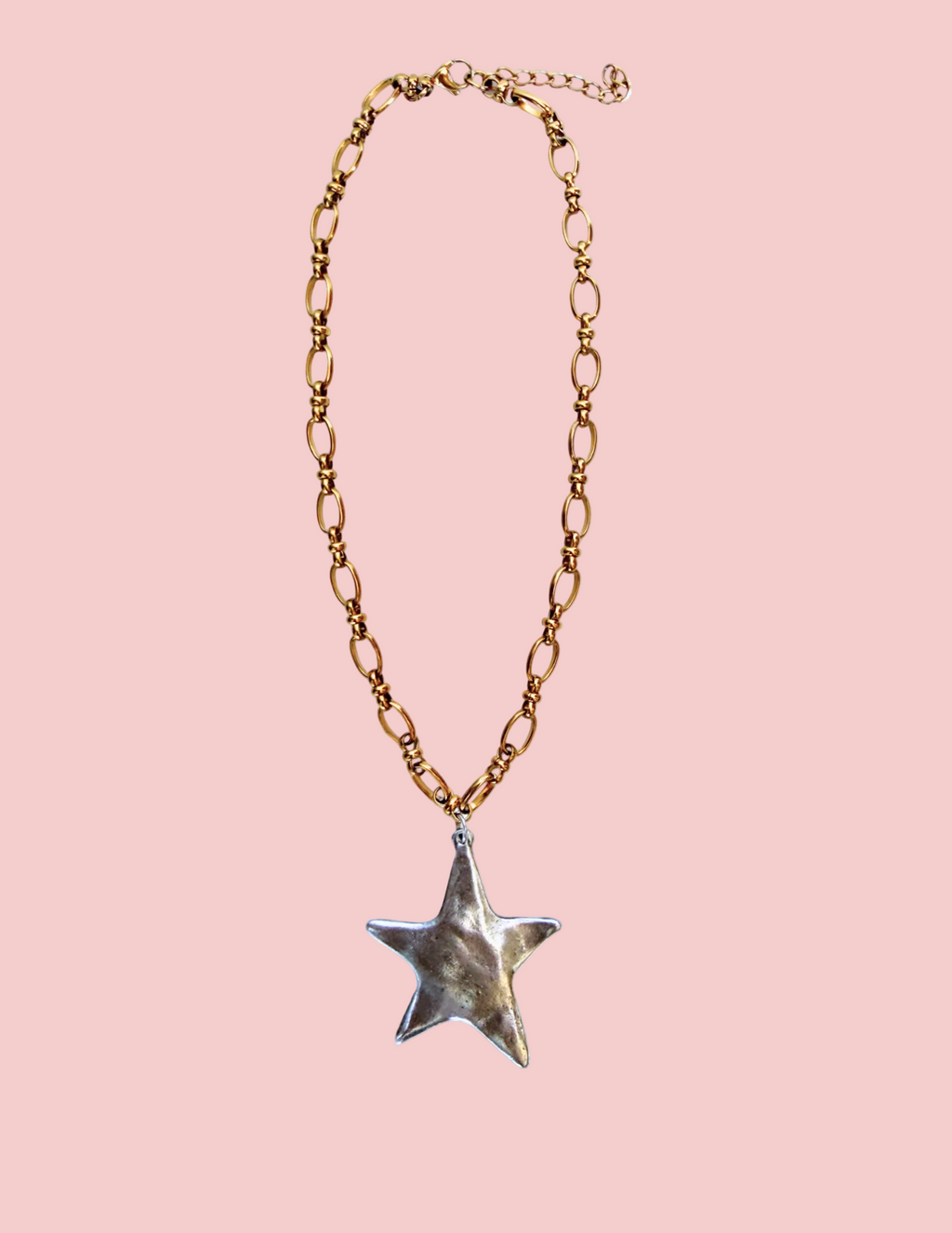 Mixed Metal Star Necklace